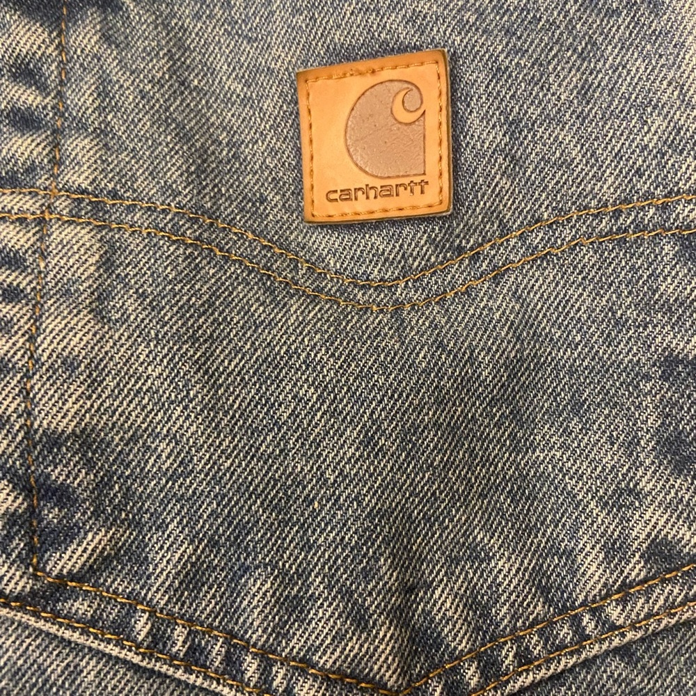Carhartt Light Blue Denim with Tan Logo Patch